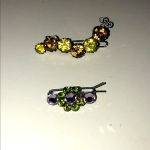 Tarina Tarantino Swarovski crystal hair clips (2)- Caterpillars